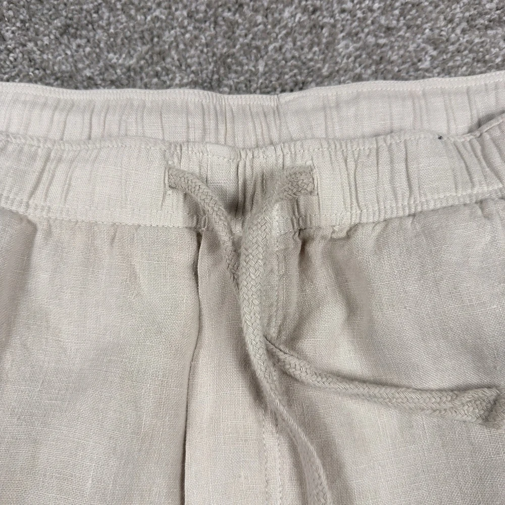 Faherty Linen Pants Men XXL White Drawstring Beach Coastal Resort Casual